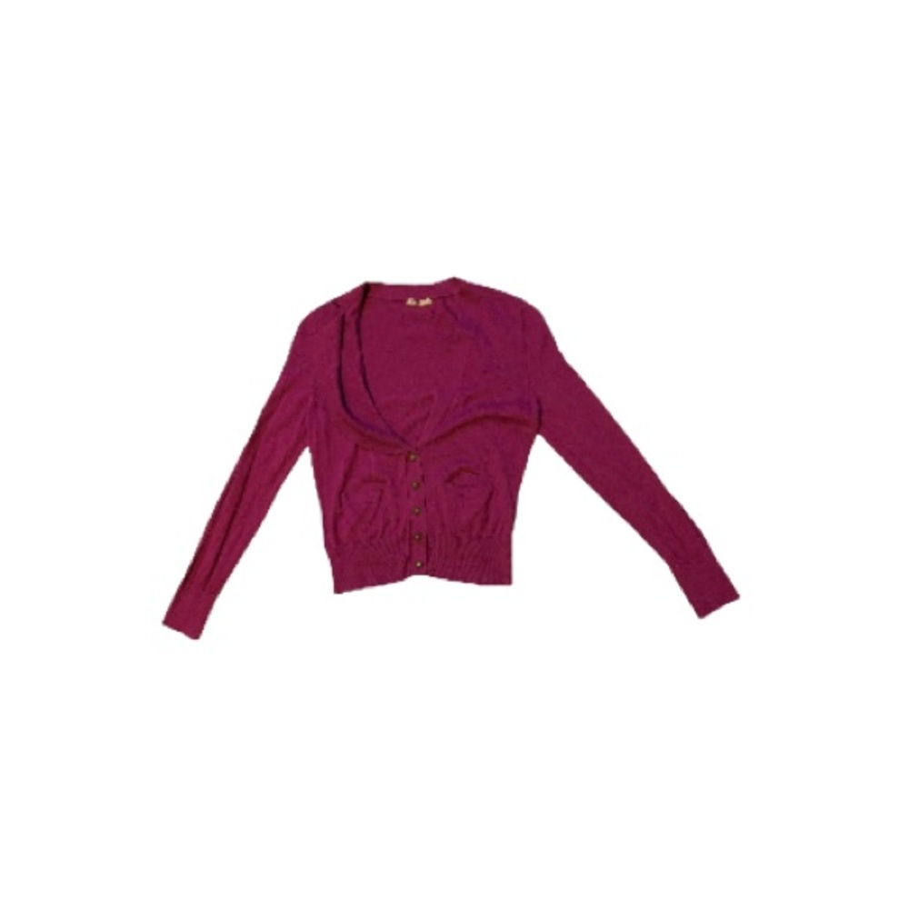 Anthropologie Moth Purple Asymmetrical Ruffle Cardigan - Women’s Size Medium